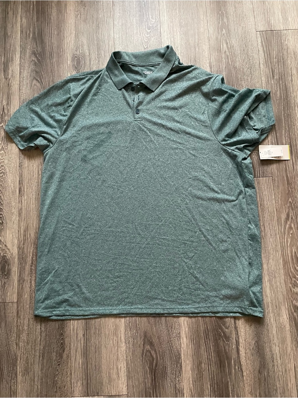Old Navy Men's Heathered Teal Polo Shirt